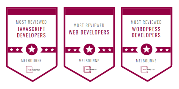The Manifest's awards for most reviewed Javascript developers, web developers, and WordPress developers in Melbourne