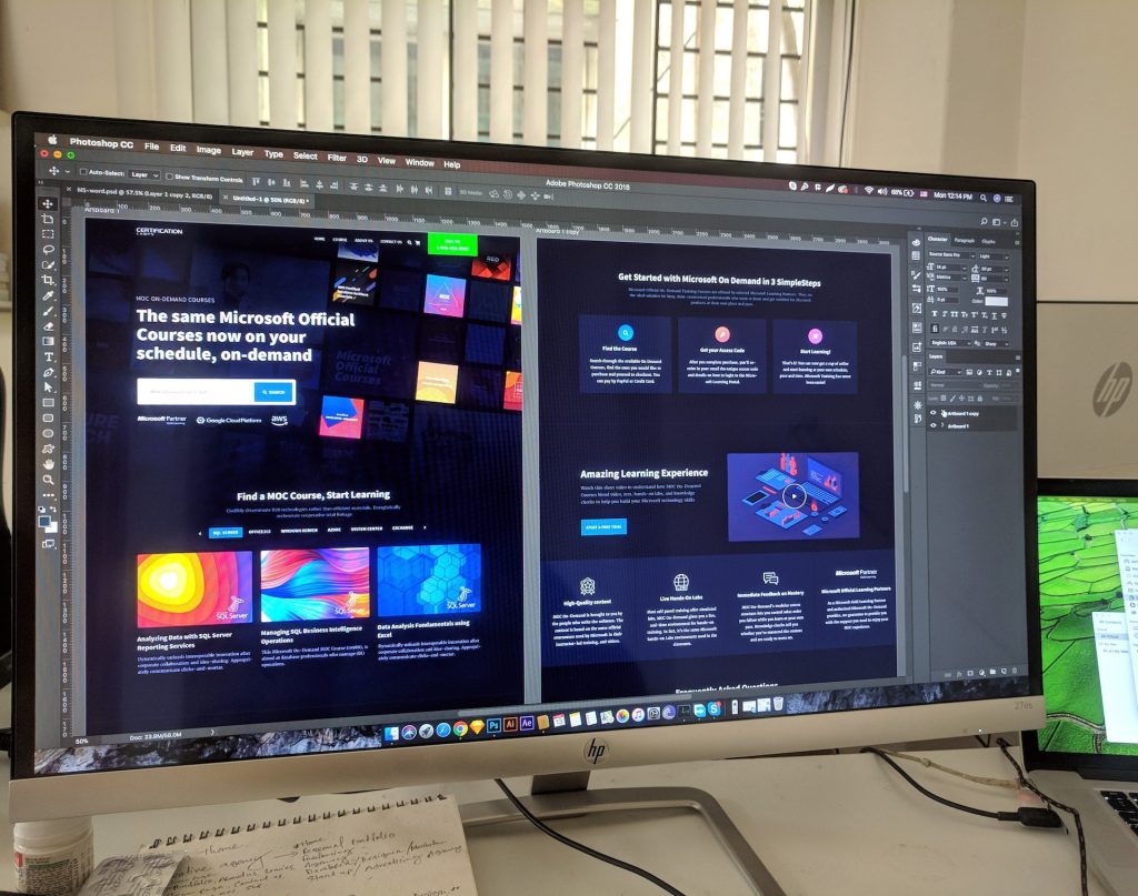 UI design on monitor