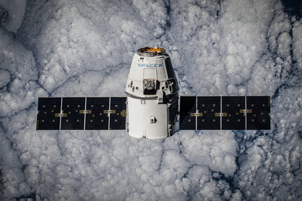 SpaceX Starlink satellite above earth
