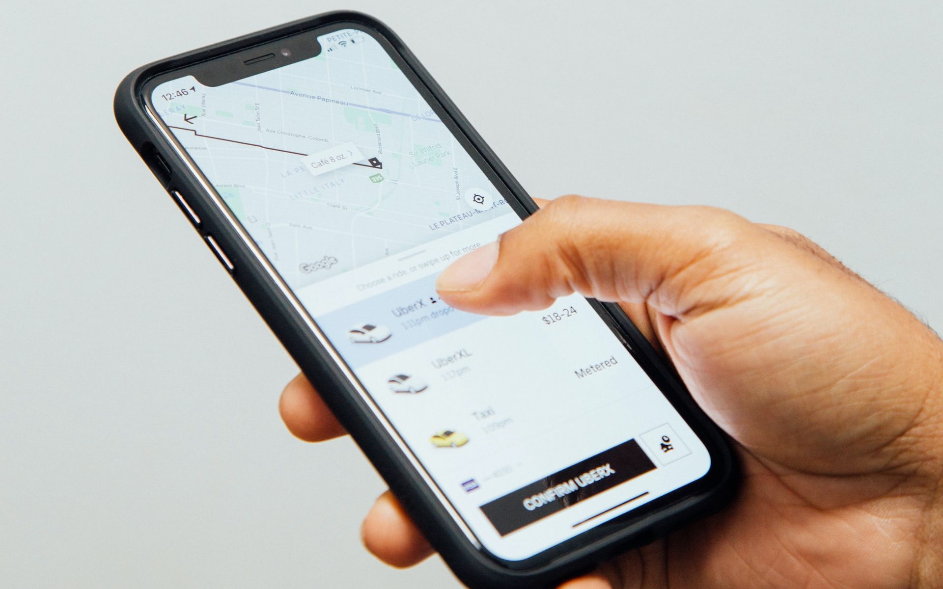 Exploring Uber's tech stack - Uber app on smartphone