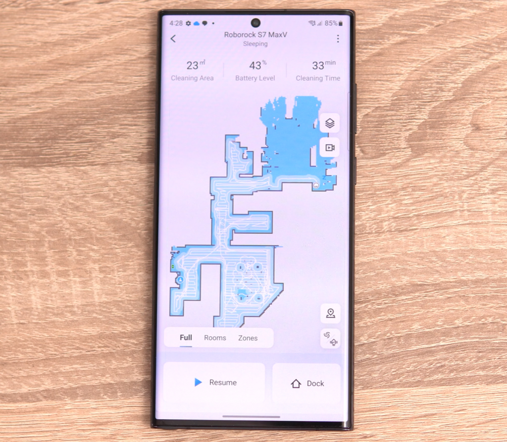 Roborock S7 MaxV mapping on smartphone app