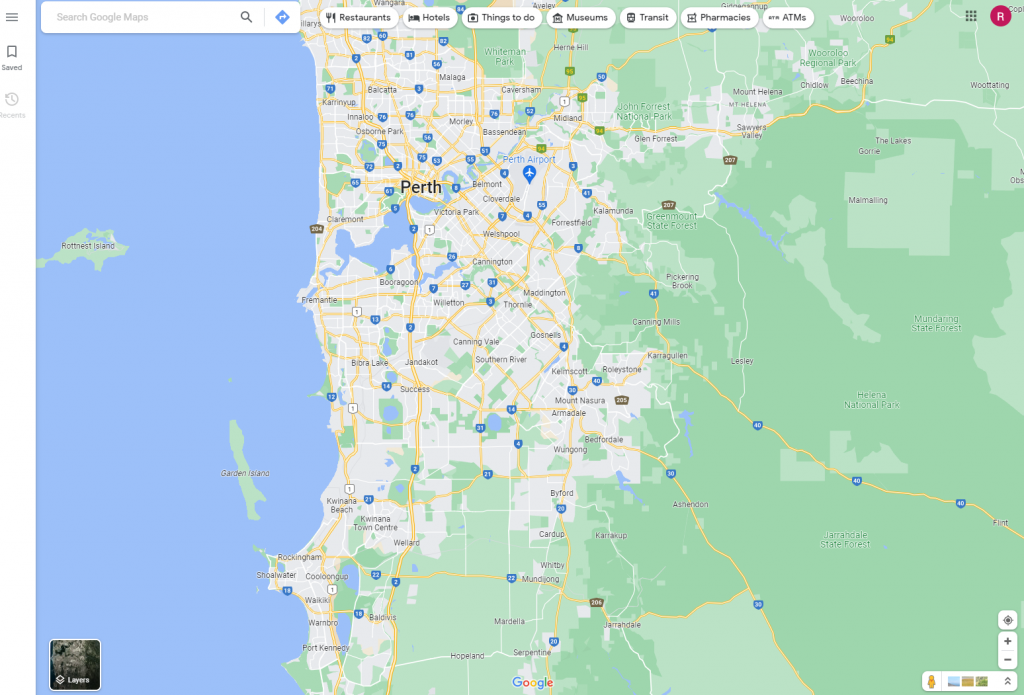 Single page application example - Google Maps
